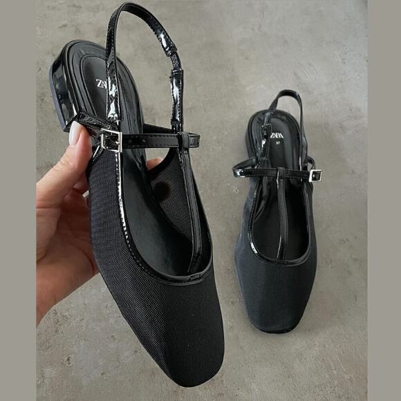 ZARA Blogger Fave!!! Slingback Flats NWT LAST ONE!!! 🖤 - Picture 12 of 16